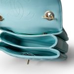 19C Tiffany Blue Chevron Lambskin Trendy CC Flap Small Light Gold Hardware - Image 12