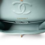 20C Tiffany Blue Caviar Quilted Classic Flap Small Light Gold Hardware - Image 9