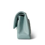 20C Tiffany Blue Caviar Quilted Classic Flap Small Light Gold Hardware - Image 4