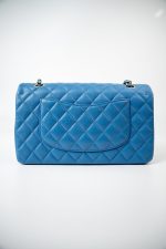 20S Blue Caviar Quilted Classic Flap Medium Light Gold Hardware