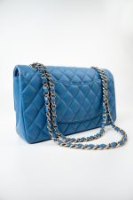 20S Blue Caviar Quilted Classic Flap Medium Light Gold Hardware - Image 5