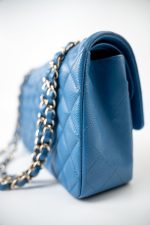 20S Blue Caviar Quilted Classic Flap Medium Light Gold Hardware - Image 14
