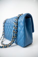 20S Blue Caviar Quilted Classic Flap Medium Light Gold Hardware - Image 15