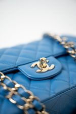 20S Blue Caviar Quilted Classic Flap Medium Light Gold Hardware - Image 20