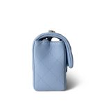21C Sky Blue Lambskin Quilted Mini Rectangular Flap Light Gold Hardware - Image 4
