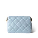 21K My Perfect Bag Light Blue Caviar Quilted Aged Gold Hardware - Image 3