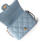 21K My Perfect Bag Light Blue Caviar Quilted Aged Gold Hardware - Image 9