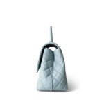 22P Light Blue Caviar Quilted Coco Handle Medium (Old Small) Light Gold Hardware - Image 3
