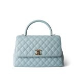 22P Light Blue Caviar Quilted Coco Handle Medium (Old Small) Light Gold Hardware - Image 2