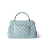 22P Light Blue Caviar Quilted Coco Handle Medium (Old Small) Light Gold Hardware - Image 5