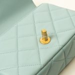 22P Light Blue Mini Square Enamel Lambskin pending CC  AGHW - Image 12