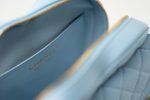 22S CC In Love Blue Lambskin Quilted Large Heart Bag Light Gold Hardware - Image 10