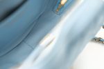 22S CC In Love Blue Lambskin Quilted Large Heart Bag Light Gold Hardware - Image 13