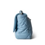 22S Light Blue Lambskin Quilted 19 Flap Small MHW - Image 2