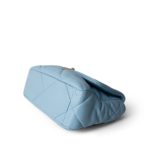 22S Light Blue Lambskin Quilted 19 Flap Small MHW - Image 9