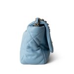 22S Light Blue Lambskin Quilted 19 Flap Small MHW - Image 10