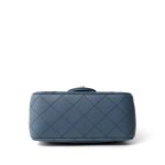 23K Blue Lambskin Quilted Mini Square Pearl Crush Antique Gold Hardware - Image 8