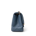 23K Blue Lambskin Quilted Mini Square Pearl Crush Antique Gold Hardware - Image 12