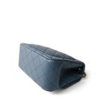 23K Blue Lambskin Quilted Mini Square Pearl Crush Antique Gold Hardware - Image 11