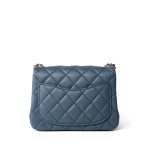 23K Blue Lambskin Quilted Mini Square Pearl Crush Antique Gold Hardware - Image 13