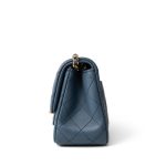 23K Blue Lambskin Quilted Mini Square Pearl Crush Antique Gold Hardware - Image 5