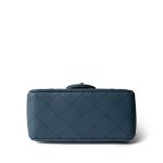 23K Blue Lambskin Quilted Mini Square Pearl Crush Antique Gold Hardware - Image 5