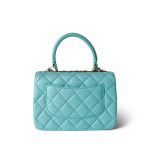 24C Tiffany Blue Lambskin Quilted Mini Trendy CC Light Gold Hardware - Image 3