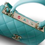 24C Tiffany Blue Lambskin Quilted Mini Trendy CC Light Gold Hardware - Image 6
