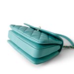 24C Tiffany Blue Lambskin Quilted Mini Trendy CC Light Gold Hardware - Image 8