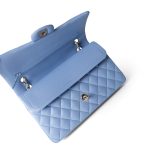 21C Sky Blue Lambskin Quilted Classic Flap Light Gold Hardware - Image 9