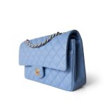 21C Sky Blue Lambskin Quilted Classic Flap Light Gold Hardware - Image 3