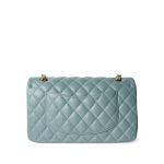 18C Pearly Light Blue Caviar Quilted Classic Flap Medium Antique Gold Hardware - Image 4