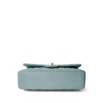 18C Pearly Light Blue Caviar Quilted Classic Flap Medium Antique Gold Hardware - Image 7