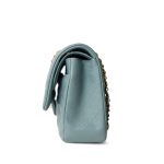 18C Pearly Light Blue Caviar Quilted Classic Flap Medium Antique Gold Hardware - Image 3