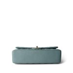 18C Pearly Light Blue Caviar Quilted Classic Flap Medium Antique Gold Hardware - Image 14