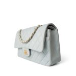Vintage Light Blue Lambskin Quilted Classic Flap Medium Gold Hardware - Image 12