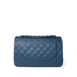 Dark Blue Caviar Quilted Jumbo Classic Flap Light Gold Hardware - Image 2