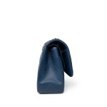 Dark Blue Caviar Quilted Jumbo Classic Flap Light Gold Hardware - Image 7