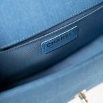 Denim Pleated Old Medium Light Blue Boy Bag - Image 13