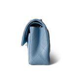 22S Light Blue Caviar Quilted Classic Flap Small Light Gold Hardware - Image 3