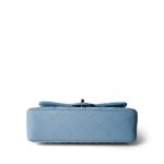 22S Light Blue Caviar Quilted Classic Flap Small Light Gold Hardware - Image 5