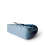 22S Light Blue Caviar Quilted Classic Flap Small Light Gold Hardware - Image 9