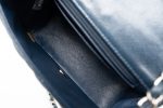 Navy Blue Caviar Quilted Mini Square Single Flap Silver Hardware - Image 17