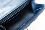 Navy Blue Caviar Quilted Mini Square Single Flap Silver Hardware - Image 18
