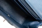Navy Blue Caviar Quilted Mini Square Single Flap Silver Hardware - Image 16