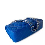 Royal Blue Lambskin Quilted Classic Flap Medium Silver Hardware - Image 5
