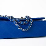 Royal Blue Lambskin Quilted Classic Flap Medium Silver Hardware - Image 15