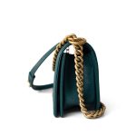 18B Dark Turquoise Caviar Quilted Boy Bag Old Medium Antique Gold Hardware - Image 2