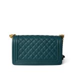 18B Dark Turquoise Caviar Quilted Boy Bag Old Medium Antique Gold Hardware - Image 4