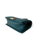 18B Dark Turquoise Caviar Quilted Boy Bag Old Medium Antique Gold Hardware - Image 7